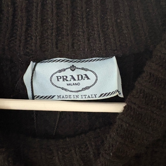 Prada Black Cable knit oversized sweater - Picture 2 of 6